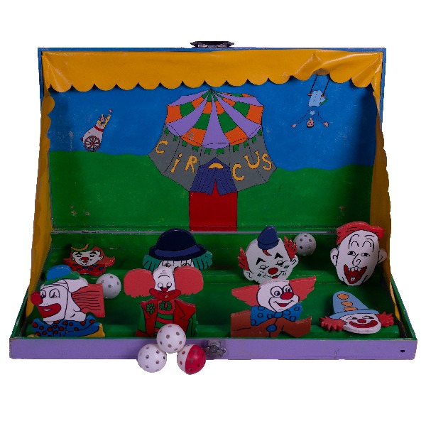 Ballengooien Clown (Houten koffer)