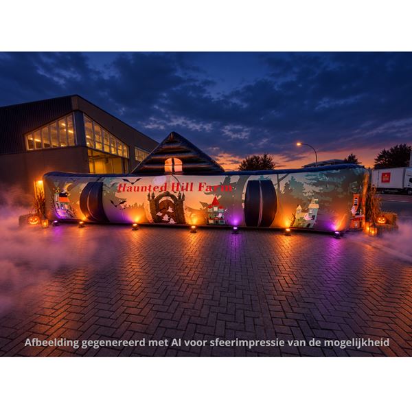 Halloween doolhof dicht met licht effecten Halloween doolhof dicht met licht effecten