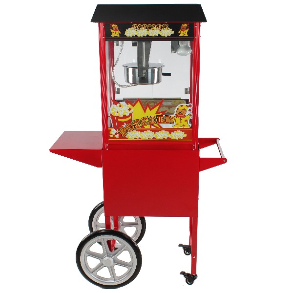 Popcornmachine op kar incl. 100 porties